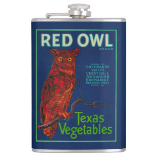 Etiket voor rode ovale groenten heupfles