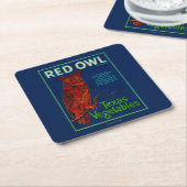 Etiket voor rode ovale groenten kartonnen onderzetters (Schuin)