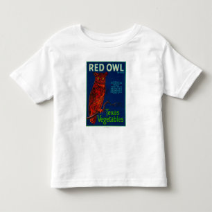 Etiket voor rode ovale groenten kinder shirts