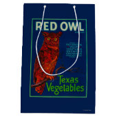 Etiket voor rode ovale groenten medium cadeauzakje (Achterkant)