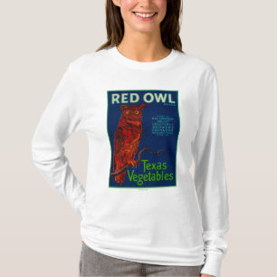 Etiket voor rode ovale groenten t-shirt
