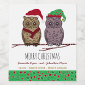 Etiket voor Santa Owl en Elf Owl (Enkel label)