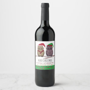 Etiket voor Santa Owl en Elf Owl