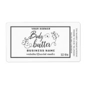 Etiket voor schattige scriptvlinder (Voorkant)