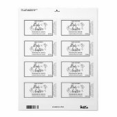 Etiket voor schattige scriptvlinder (Full Sheet)