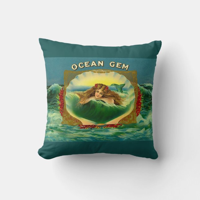 Etiket voor sigaren op basis van Ocean Gem mermaid Kussen (Voorkant)