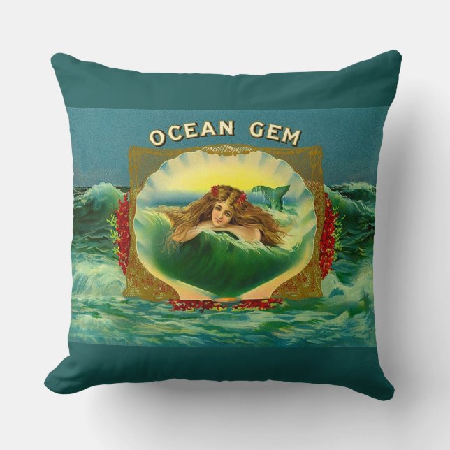 Etiket voor sigaren op basis van Ocean Gem mermaid Kussen (Voorkant)