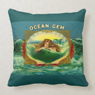 Etiket voor sigaren op basis van Ocean Gem mermaid Kussen