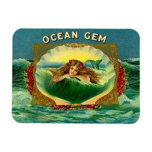 Etiket voor sigaren op basis van Ocean Gem mermaid Magneet