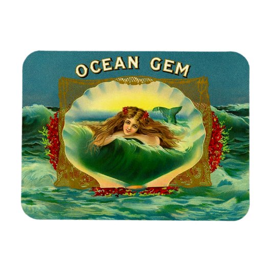 Etiket voor sigaren op basis van Ocean Gem mermaid Magneet (Horizontaal)