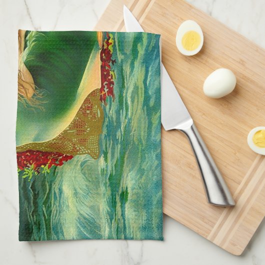 Etiket voor sigaren op basis van Ocean Gem mermaid Theedoek (Quarter Fold)