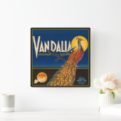 Etiket voor Sinaasappels van fruitkratten Vierkante Klok (Huis)