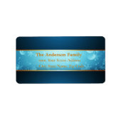 Etiket voor speciaal kerstblauw snowflakes (Voorkant)