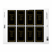 Etiket voor speciale wijnflesjes Goud op zwart (Full Sheet)