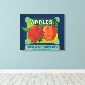 Etiket voor spinfruit — Yakima, WA Canvas Afdruk (Insitu (Houten vloer))