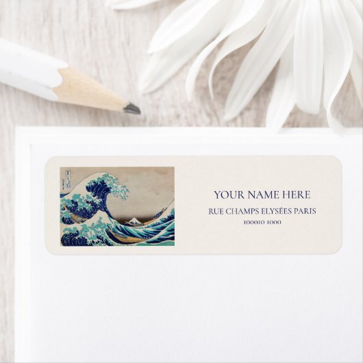 ETIKET VOOR TERUGDRANK : HOKUSAI : DE WAVE (Insitu)