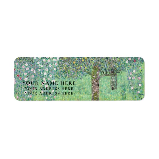 ETIKET VOOR TERUGDRANKEN : GUSTAV KLIMT : ROSEBUSH (Voorkant)