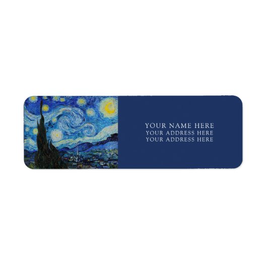 ETIKET VOOR TERUGDRUK : VAN GOGH : "STERRENNACHT" (Voorkant)