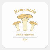 Etiket voor thuisconserven of gedroogde Chanterell (Voorkant)