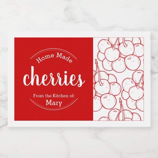  etiket voor thuisgemaakte kersen (Enkel label)