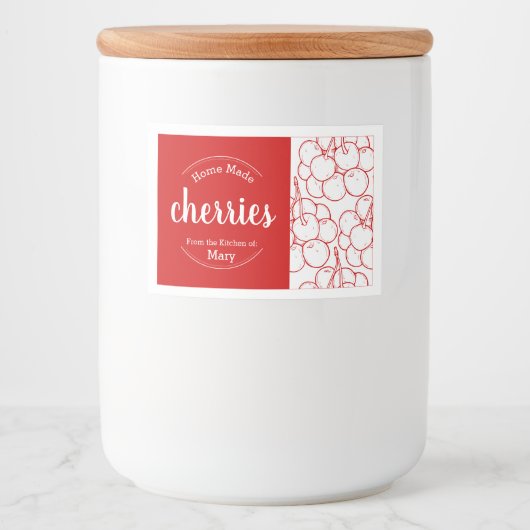  etiket voor thuisgemaakte kersen (Voorkant)