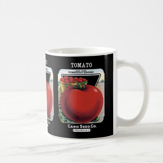 Etiket voor tomatenverpakking koffiemok (Rechts)
