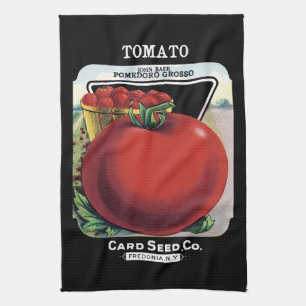 Etiket voor tomatenverpakking theedoek