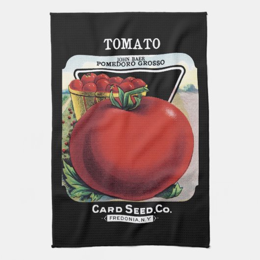 Etiket voor tomatenverpakking theedoek (Verticaal)