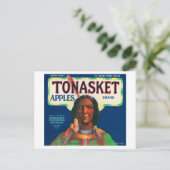 Etiket voor tong-appel - Tonasket, WA Briefkaart (Staand voorkant)