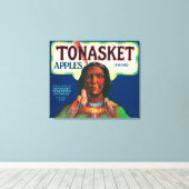 Etiket voor tong-appel - Tonasket, WA Canvas Afdruk (Insitu (Houten vloer))
