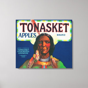 Etiket voor tong-appel - Tonasket, WA Canvas Afdruk