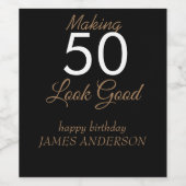 Etiket voor trouwwijn van 50e verjaardag van de fe (Enkel label)