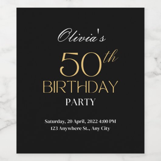 Etiket voor trouwwijn van 50e verjaardag van de fe (Enkel label)