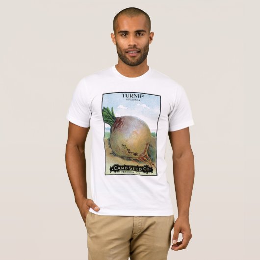 Etiket voor turnip-zaadverpakking t-shirt (Voorkant volledig)