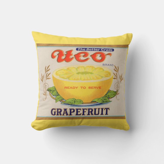 Etiket voor Uco-merk Grapefruits uit 1930 Kussen (Voorkant)