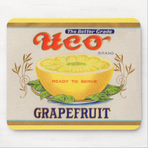 Etiket voor Uco-merk Grapefruits uit 1930 Muismat