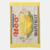 Etiket voor Uco-merk Grapefruits uit 1930 Theedoek (Verticaal)