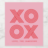 Etiket voor Valentijn van hugs en Kisses - Roze (Enkel label)