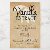 Etiket voor vanille-extractie (Enkel label)