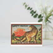 Etiket voor  veiligheidsmatchen - tijger briefkaart (Staand voorkant)