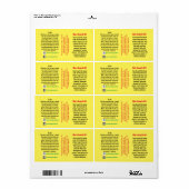 Etiket voor verpakking (Full Sheet)