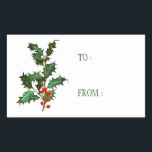 ETIKET VOOR VERPLICHTING : VINTAGE CHRISTMAS HOLLY<br><div class="desc">ETIKET VOOR VERPLICHTING : VINTAGE CHRISTMAS HOLLY</div>