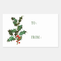 ETIKET VOOR VERPLICHTING : VINTAGE CHRISTMAS HOLLY