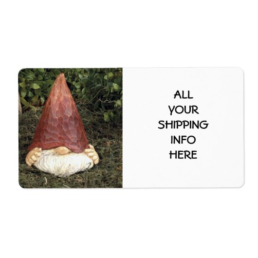 ETIKET VOOR VERZENDING "HIDING GNOME" (Voorkant)