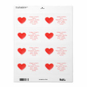 Etiket voor verzending via gezoet hart (Full Sheet)