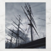 Etiket voor verzendwijn bij zeilschip (Enkel label)