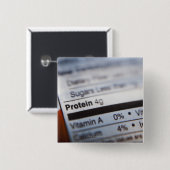 Etiket voor voedingsvoeding vierkante button 5,1 cm (Voorkant /achterkant)
