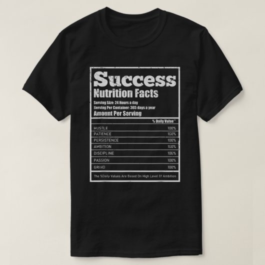 Etiket voor voedingswaarde geslaagd t-shirt (Design voorkant)