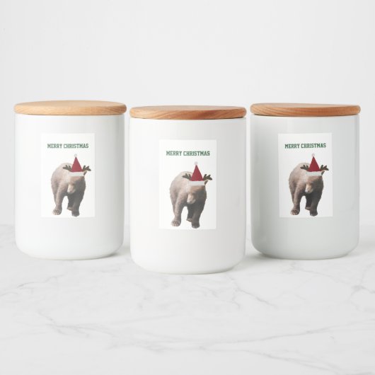 Etiket voor voedselcontainer 2x3 van beren welp (Flessen)