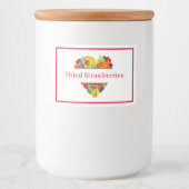 Etiket voor voedselcontainer Gedroogde aardbeien (Voorkant)